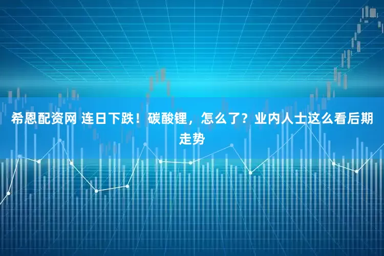 希恩配资网 连日下跌！碳酸锂，怎么了？业内人士这么看后期走势